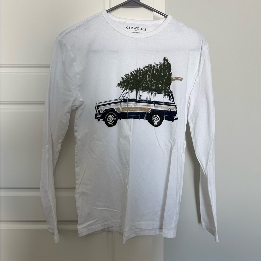 Crewcuts White Holiday Long Sleeves Tee